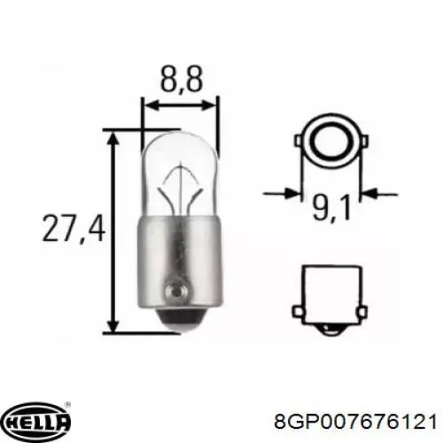8GP007676121 HELLA Лампа