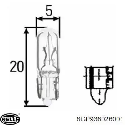 Лампочка 8GP938026001 HELLA