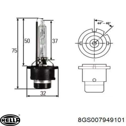 Лампочка ксеноновая 8GS007949101 HELLA