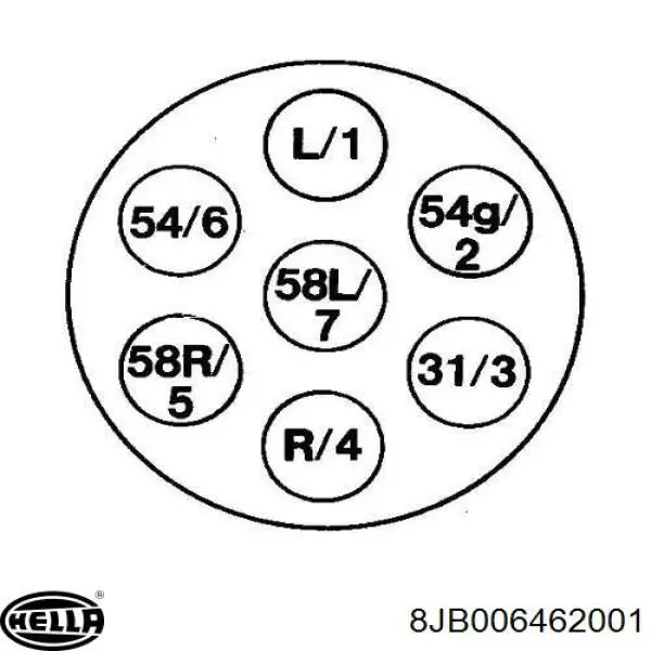 Купить 8JB006462001 HELLA Розетка прицепа электрическая
