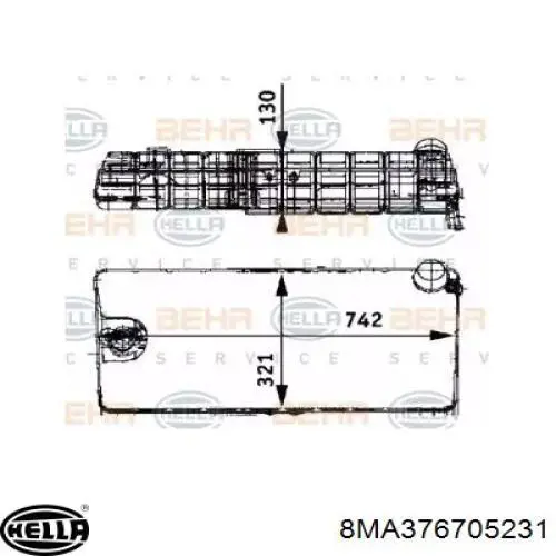 Купить 8MA376705231 HELLA Водяной бачок системы охлаждения
