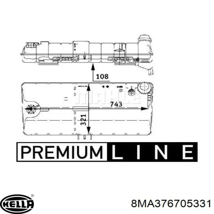 Купить 8MA376705331 HELLA Водяной бачок системы охлаждения