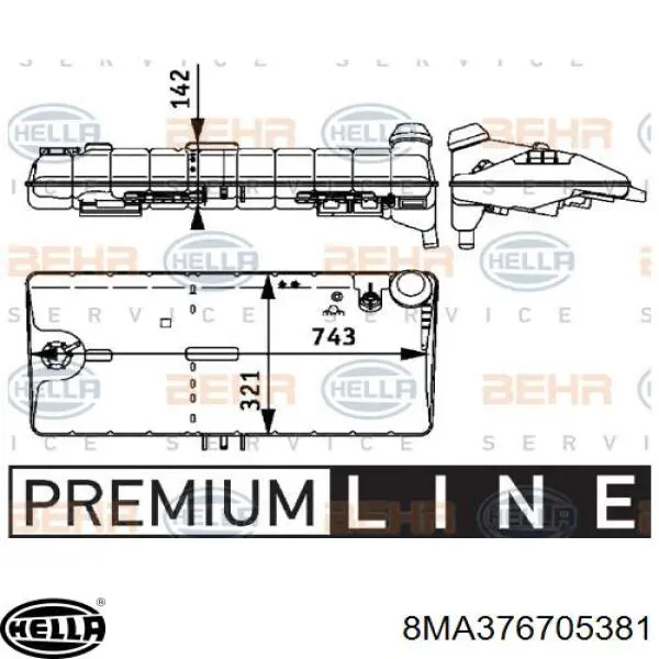 Бачок системы охлаждения 8MA376705381 HELLA