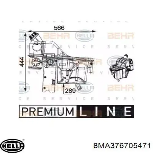 Бачок системы охлаждения 8MA376705471 HELLA