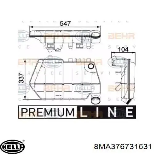 Бачок системы охлаждения 8MA376731631 HELLA