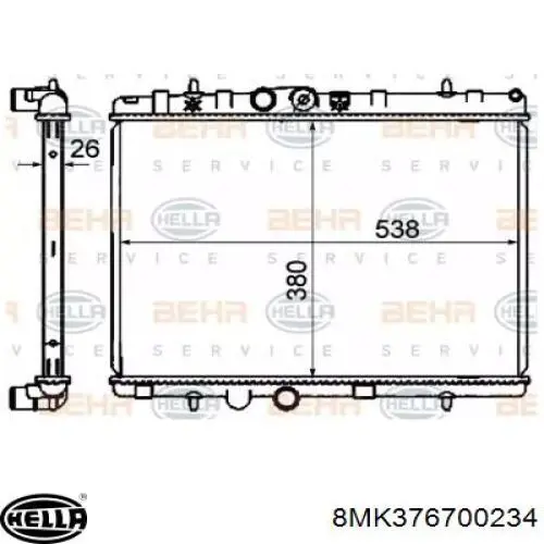 Радиатор 8MK376700234 HELLA