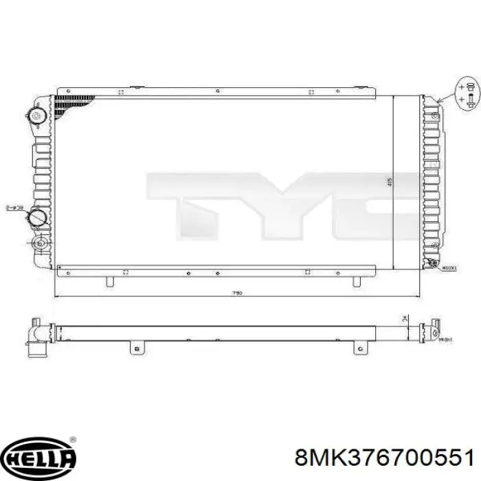 Радиатор охлаждения двигателя Hart 637142 цена, от 74.60 USD