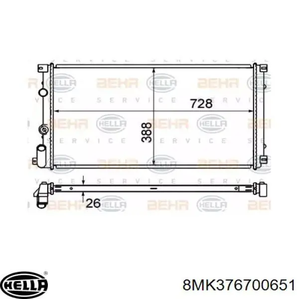 Радиатор 8MK376700651 HELLA