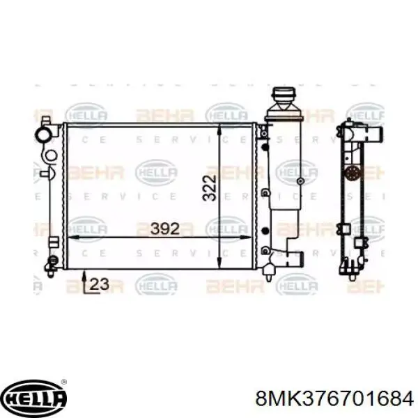 Радиатор 8MK376701684 HELLA