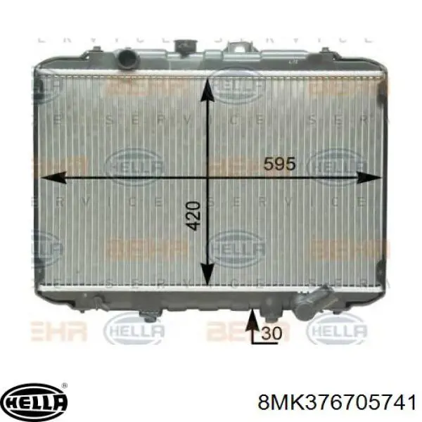 Radiador refrigeración del motor 8MK376705741 HELLA