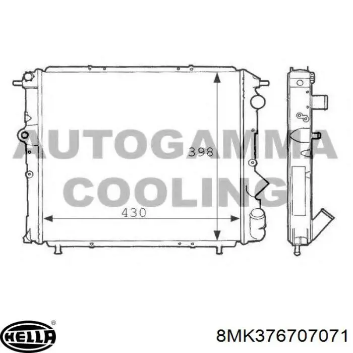 8MK376707071 HELLA Радиатор основной