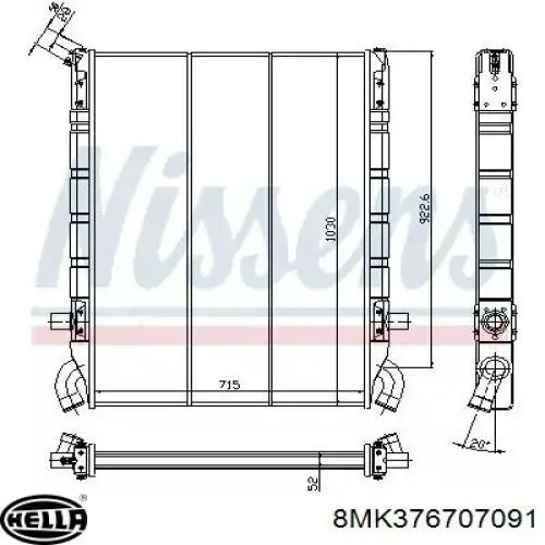 Купить 3819086 Polcar Радиатор водяной