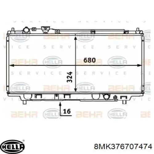 Радиатор 8MK376707474 HELLA