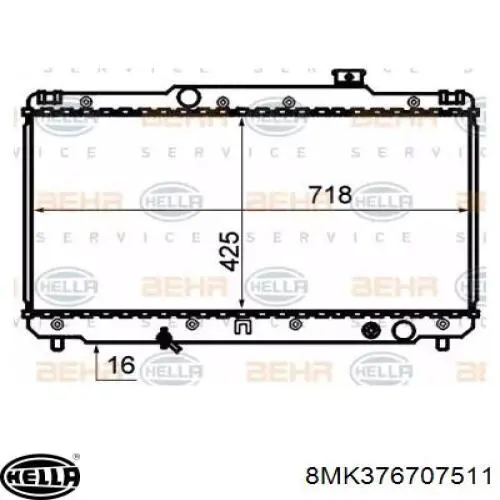 Радиатор 8MK376707511 HELLA