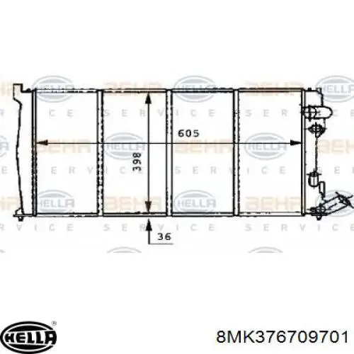 Купить 8MK376709701 HELLA Радиатор водяной