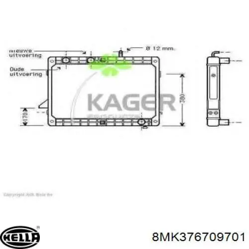8MK376709701 HELLA Радиатор основной