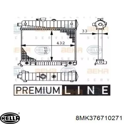 8MK376710271 HELLA радиатор