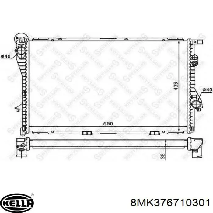 Радиатор охлаждения двигателя HELLA FP14A862X цена, от 150.30 USD
