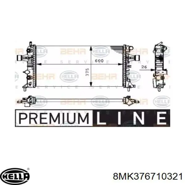 Радиатор 8MK376710321 HELLA