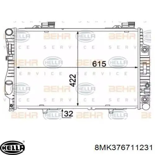 Радиатор 8MK376711231 HELLA