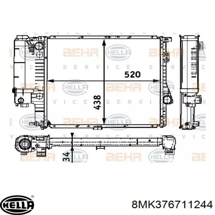 Радиатор 8MK376711244 HELLA