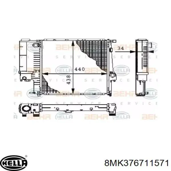 Радиатор 8MK376711571 HELLA