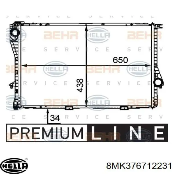 Радиатор охлаждения двигателя HELLA 2108804 цена, от 109.21 USD