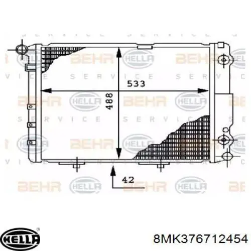 Радиатор 8MK376712454 HELLA