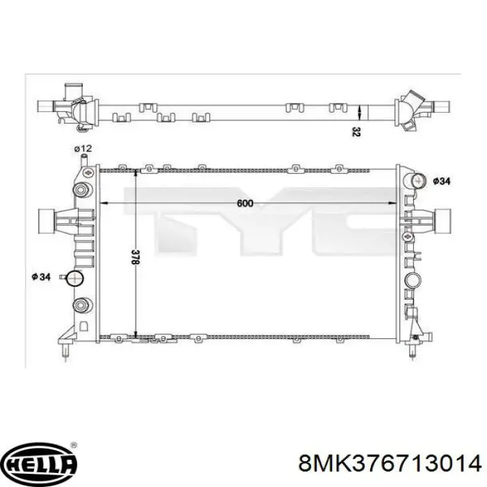 Купить 09157937GS Opel Радиатор водяной