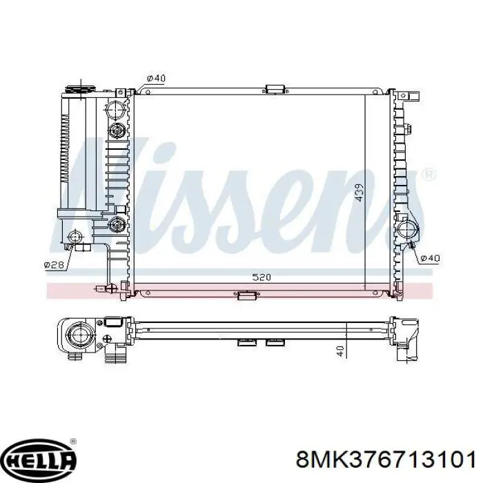 8MK376713101 HELLA Радиатор основной