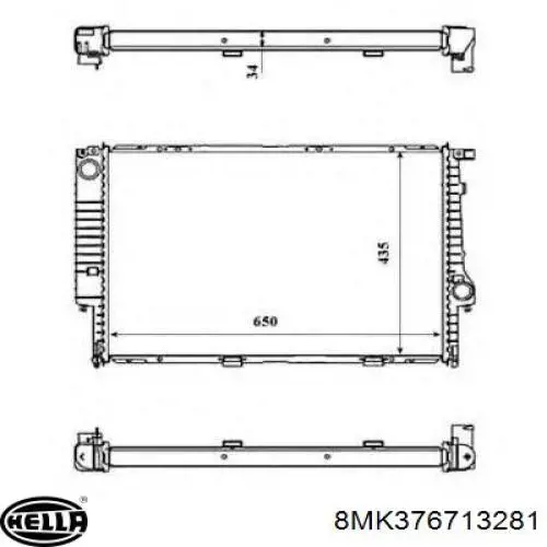 8MK 376 713-281 HELLA радиатор