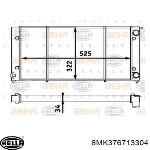 Купить 8MK376713304 HELLA Радиатор водяной