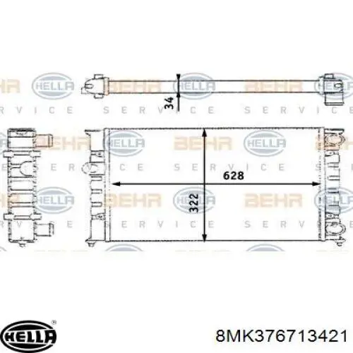Радиатор 8MK376713421 HELLA