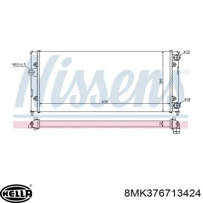 Радиатор 8MK376713424 HELLA