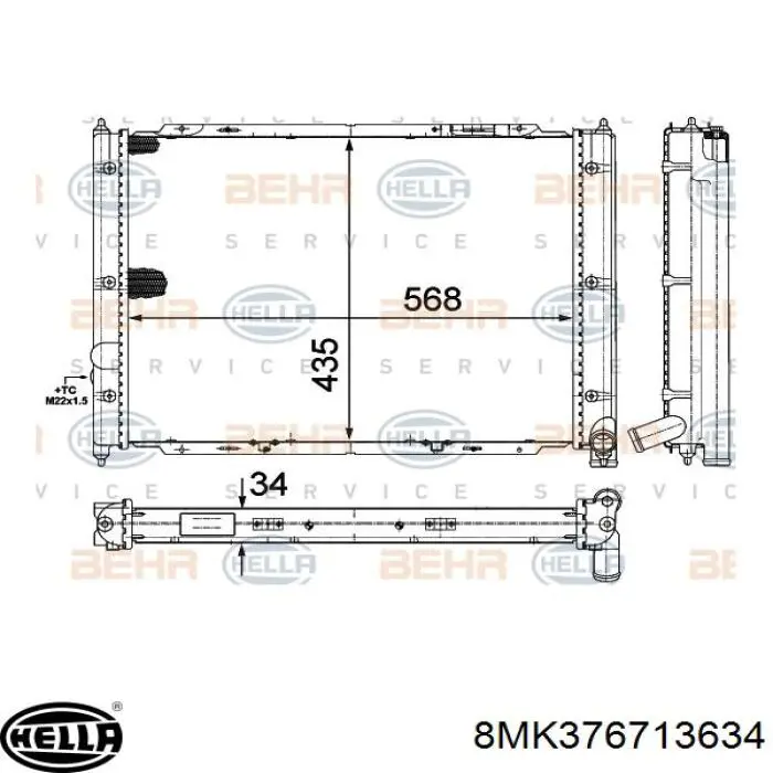 Радиатор 8MK376713634 HELLA