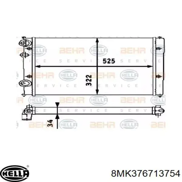 Радиатор 8MK376713754 HELLA