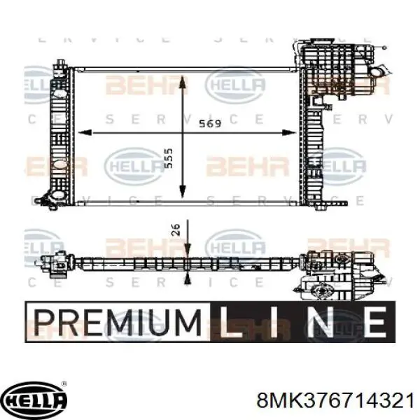 8MK376714321 HELLA Радиатор основной