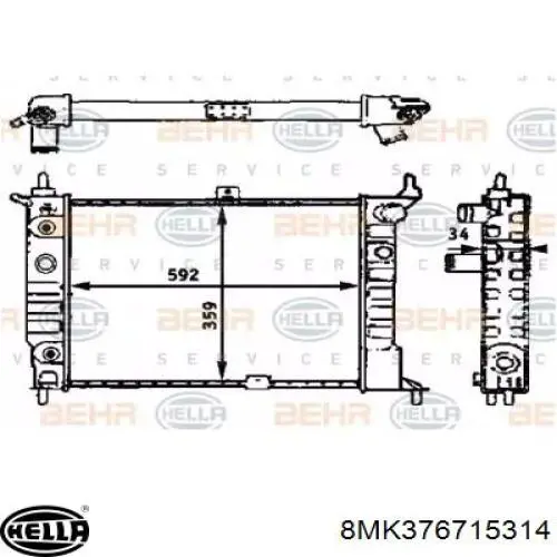 Радиатор 8MK376715314 HELLA