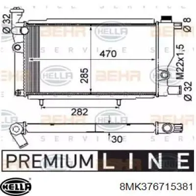 Радиатор 8MK376715381 HELLA