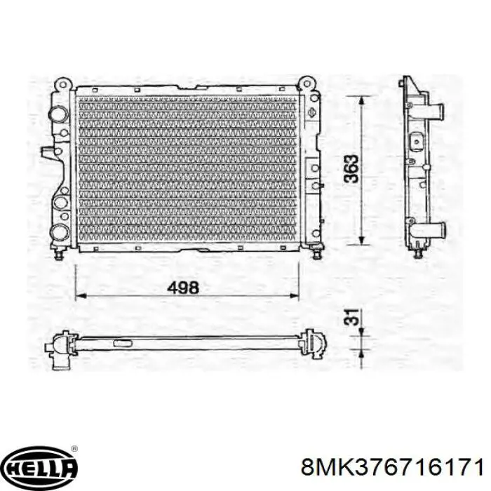 Радиатор 8MK376716171 HELLA