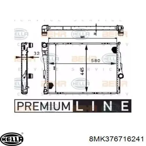 Радиатор 8MK376716241 HELLA