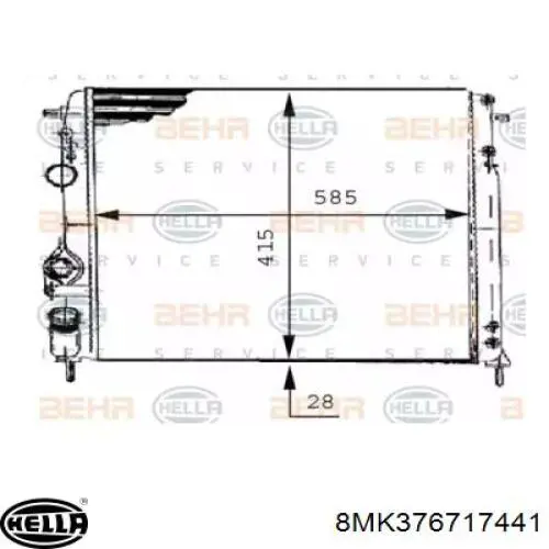 Радиатор 8MK376717441 HELLA