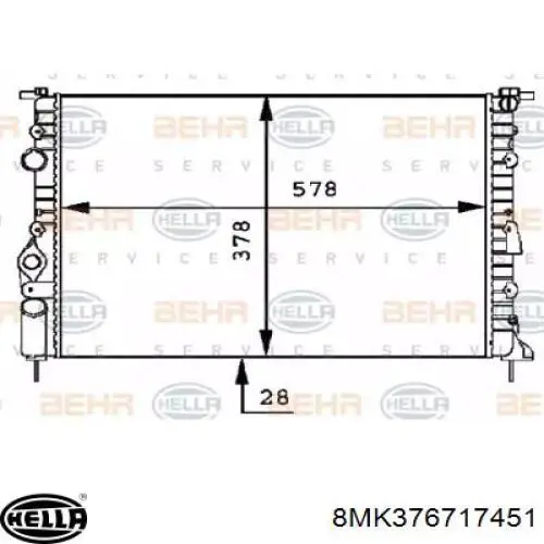 Радиатор 8MK376717451 HELLA