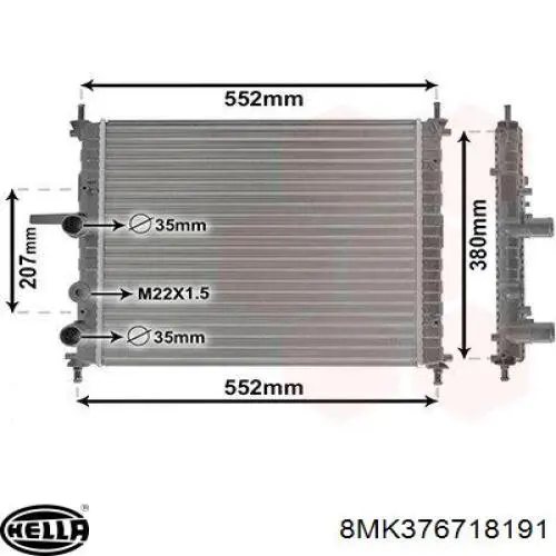 Радиатор охлаждения Fiat/Alfa/Lancia 46420484