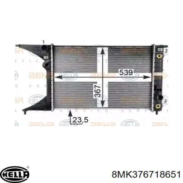 Радиатор 8MK376718651 HELLA