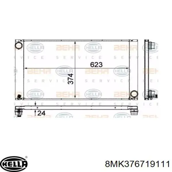 8MK376719111 HELLA радиатор