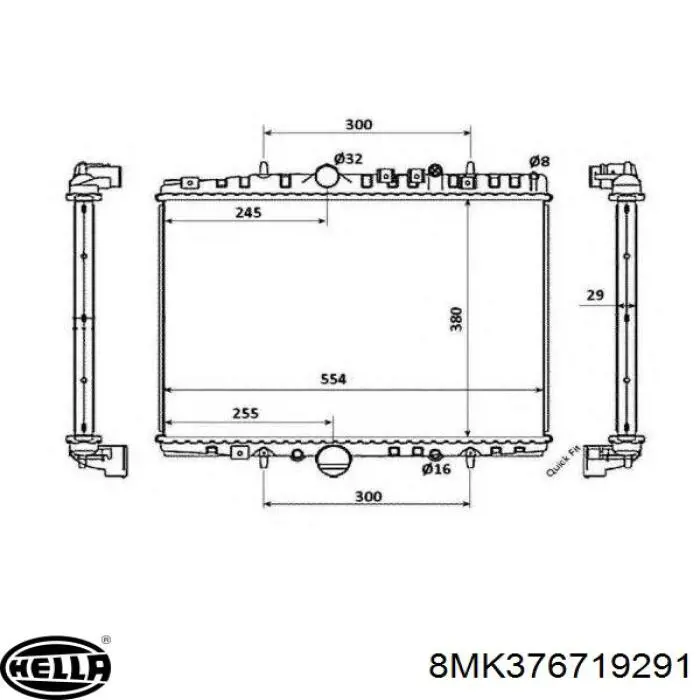 Радиатор 8MK376719291 HELLA