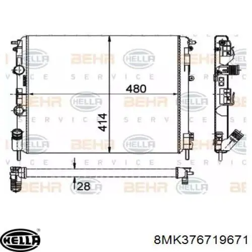 Радиатор 8MK376719671 HELLA