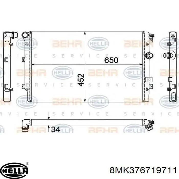 Радиатор 8MK376719711 HELLA