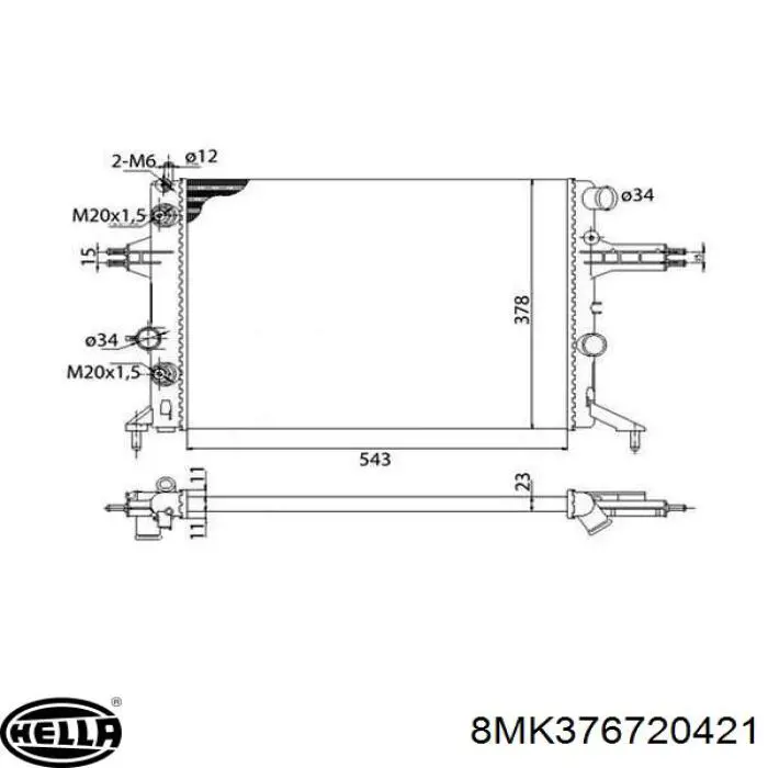 Радиатор охлаждения Hart 611634